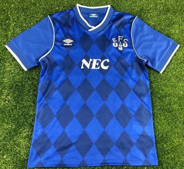 1987-88 Everton Retro Home Kit Soccer Jersey